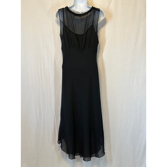 VTG CDC Dress Black 10 Sheer 2 Layers Asymmetrical Whimisgoth Dark Fairy - Picture 7 of 16